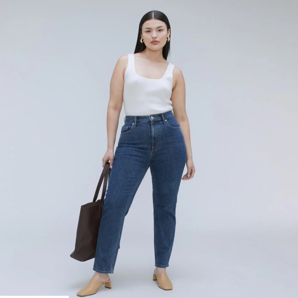 Everlane NWT The Curvy Cheek Jean Straight Dark Wash